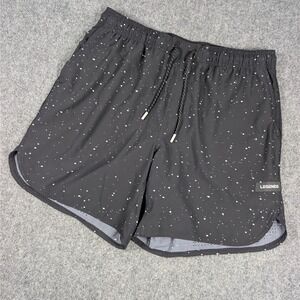 Legends Luka Shorts Mens XL Black White Splatter Galaxy Print Lined Athletic 6"